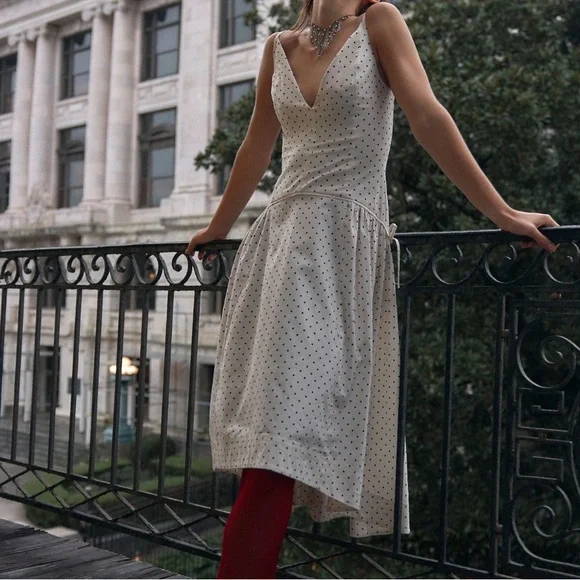 NWT FREE PEOPLE Julep Polka Dot Midi Dress Size XL Vintage Combo - Picture 4 of 11